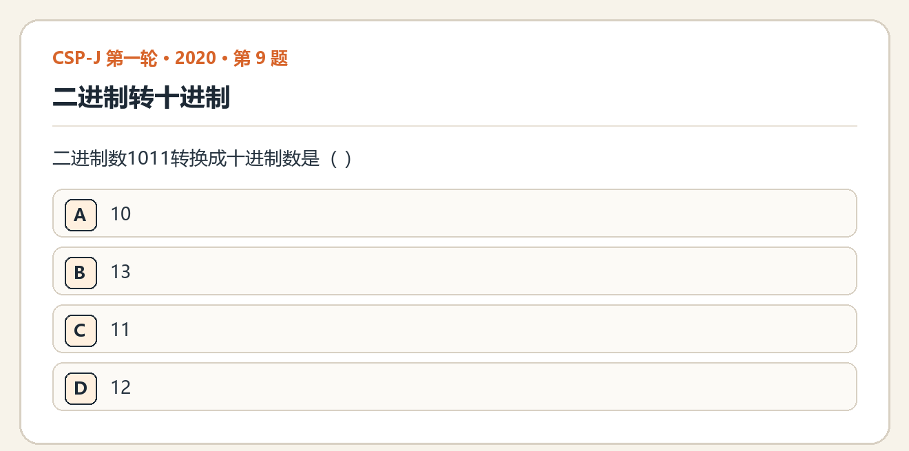 CSP-J 2020 第一轮 第 9 题 原题