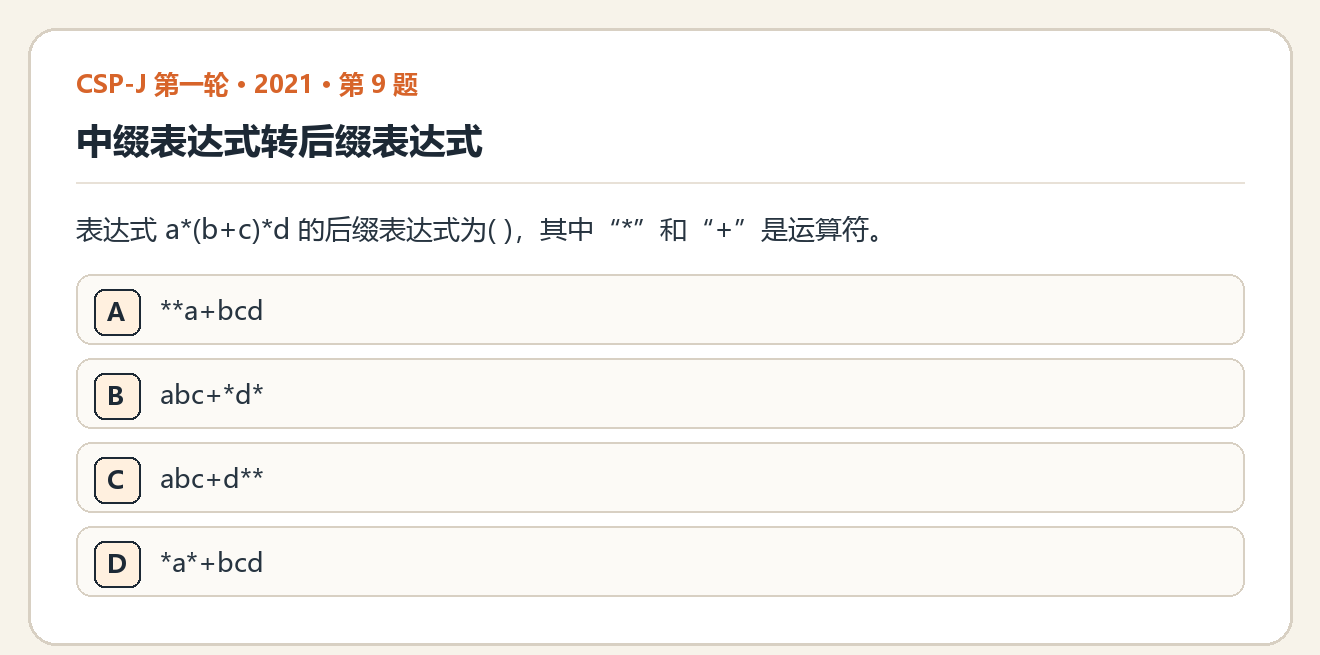 CSP-J 2021 第一轮 第 9 题 原题