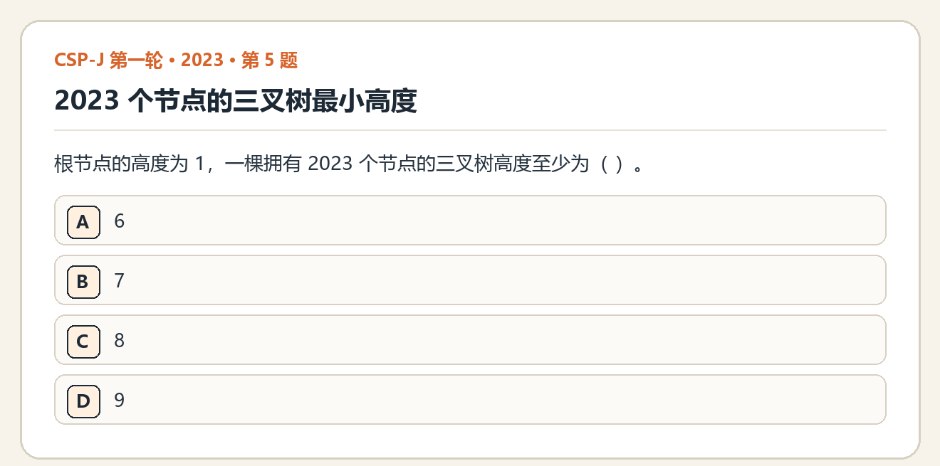CSP-J 2023 第一轮 第 5 题 原题