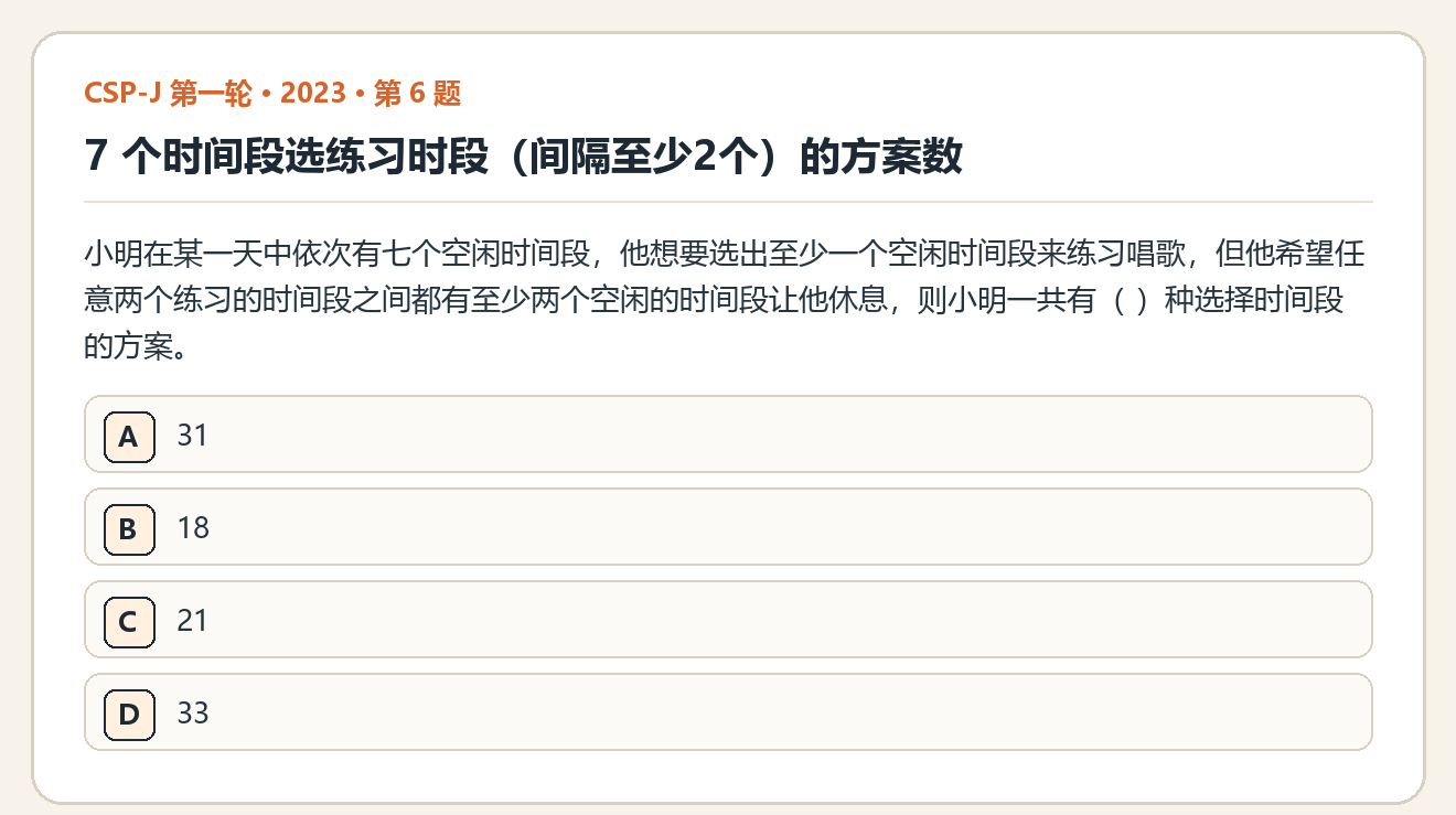 CSP-J 2023 第一轮 第 6 题 原题
