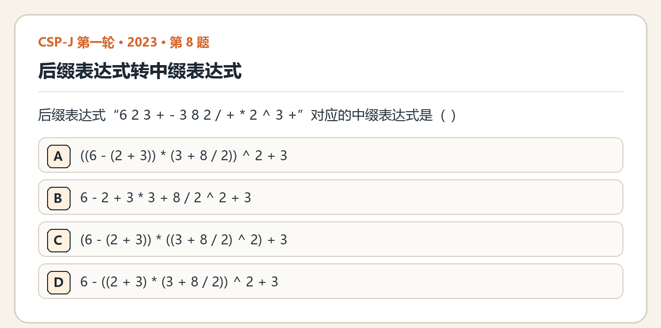 CSP-J 2023 第一轮 第 8 题 原题