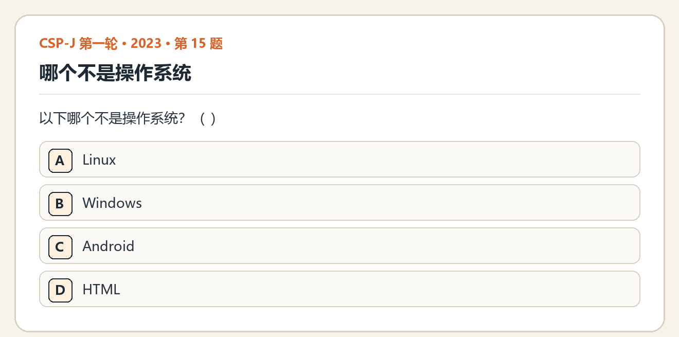 CSP-J 2023 第一轮 第 15 题 原题