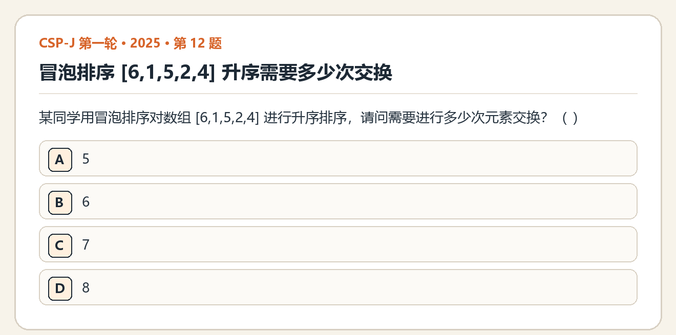 CSP-J 2025 第一轮 第 12 题 原题
